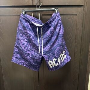 AC/DC Purple Graphic Shorts